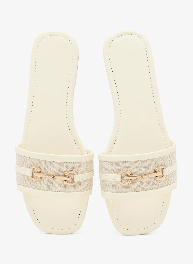 Ella  Gold Accent Detail Flat Sandals for Women | Best Price UAE