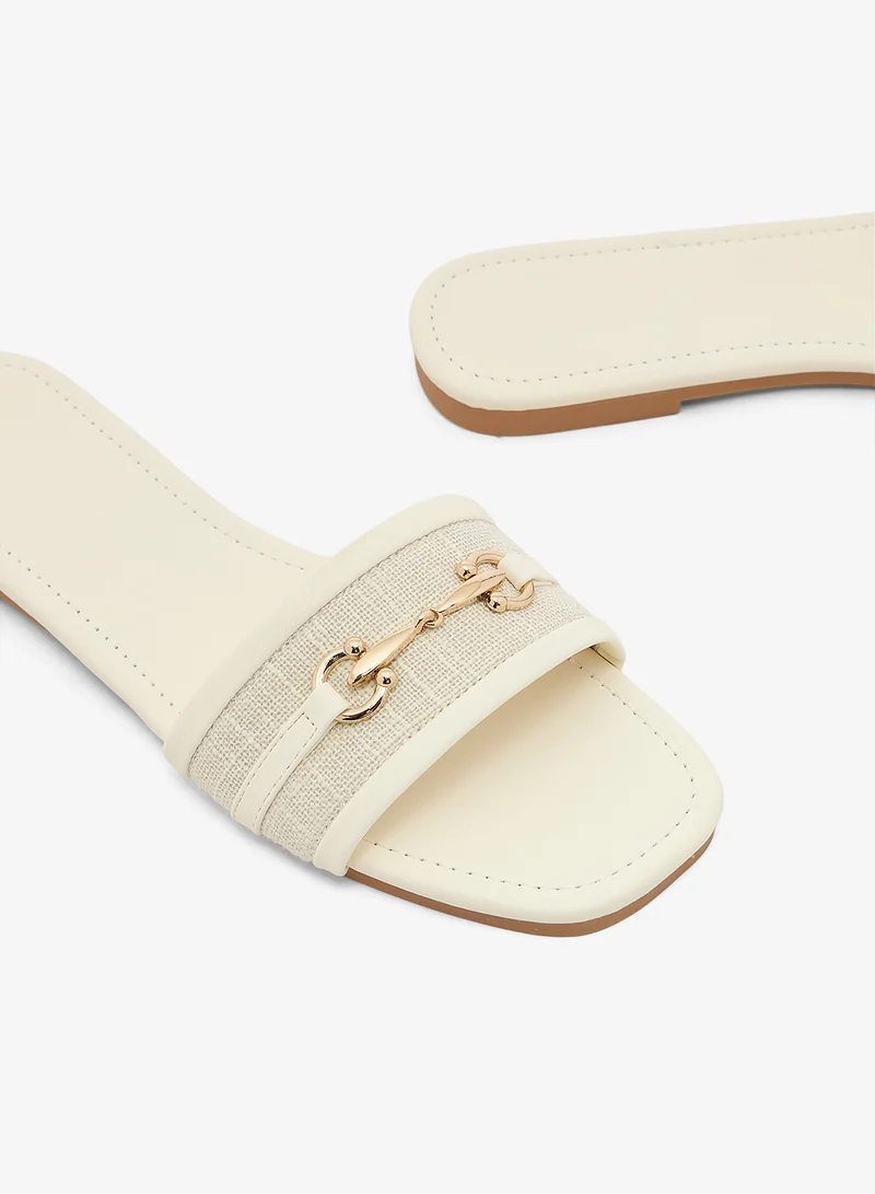 Ella  Gold Accent Detail Flat Sandals for Women | Best Price UAE