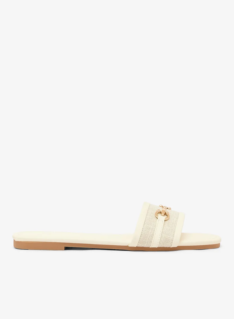 Gold Accent Detail Flat Sandals