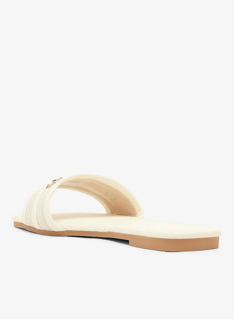 Ella  Gold Accent Detail Flat Sandals for Women | Best Price UAE