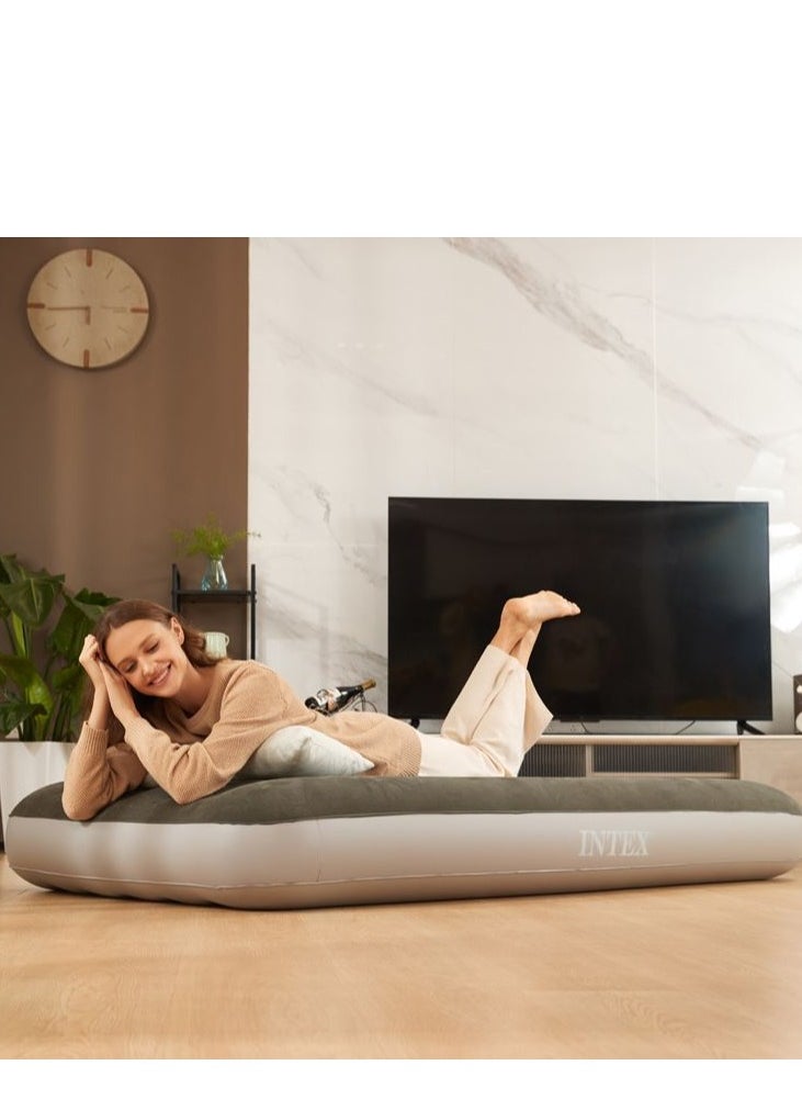 INTEX Dura Beam Downy Airbed with Built-in Foot Pump，Portable Inflatable Mattress For Indoor And Outdoor Use  - Image 1
