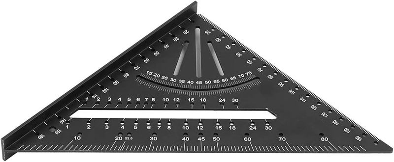 Black Aluminum Ruler With Clear Scales 30 45 60 90 Degrees For Woodworking - Image 5