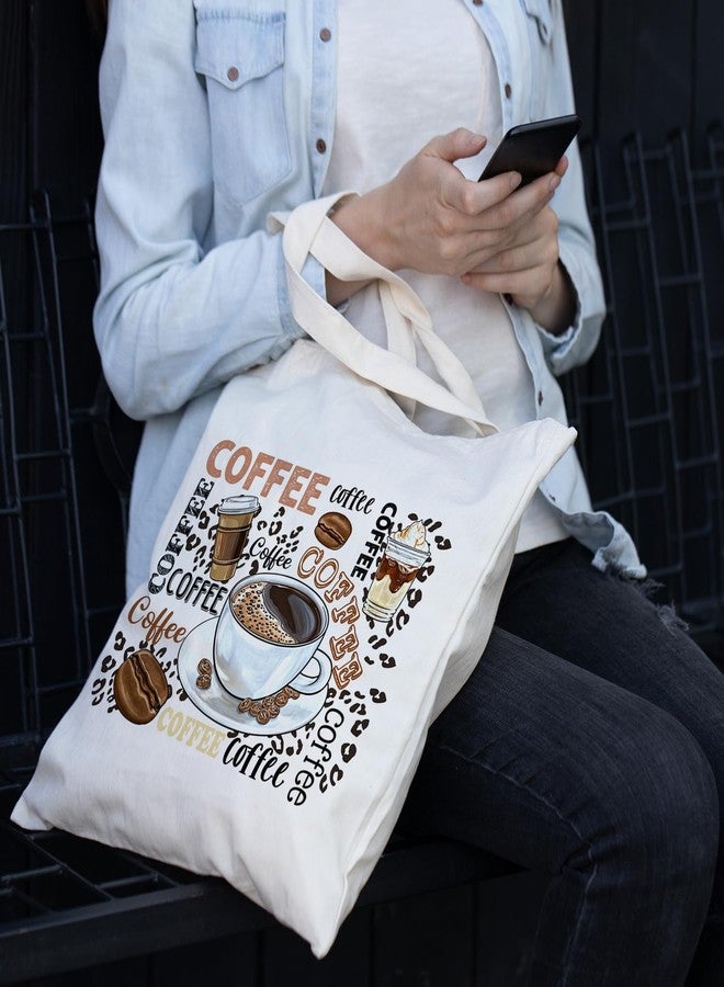 JINYO Coffee Lover Gift Ideas Canvas Tote Bag, Coffee Drinkers Gift Tote Bags for Women, Barista Gifts Reusable Grocery Bags Shopping Bag - Image 3