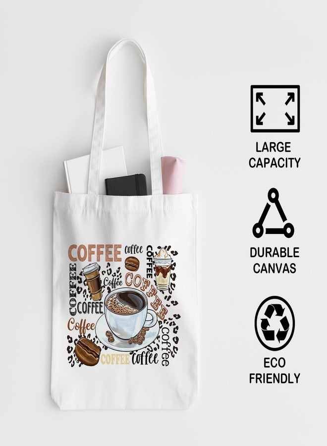 JINYO Coffee Lover Gift Ideas Canvas Tote Bag, Coffee Drinkers Gift Tote Bags for Women, Barista Gifts Reusable Grocery Bags Shopping Bag - Image 5