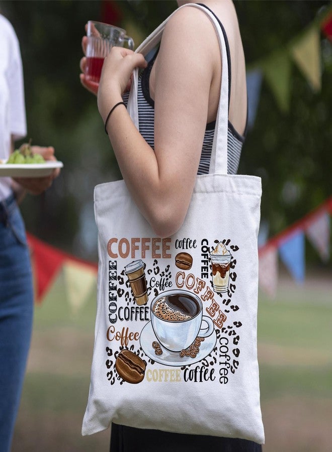 JINYO Coffee Lover Gift Ideas Canvas Tote Bag, Coffee Drinkers Gift Tote Bags for Women, Barista Gifts Reusable Grocery Bags Shopping Bag - Image 2