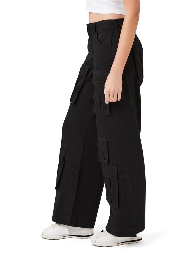 FOREVER 21 Twill Wide-Leg Cargo Pants - Image 3