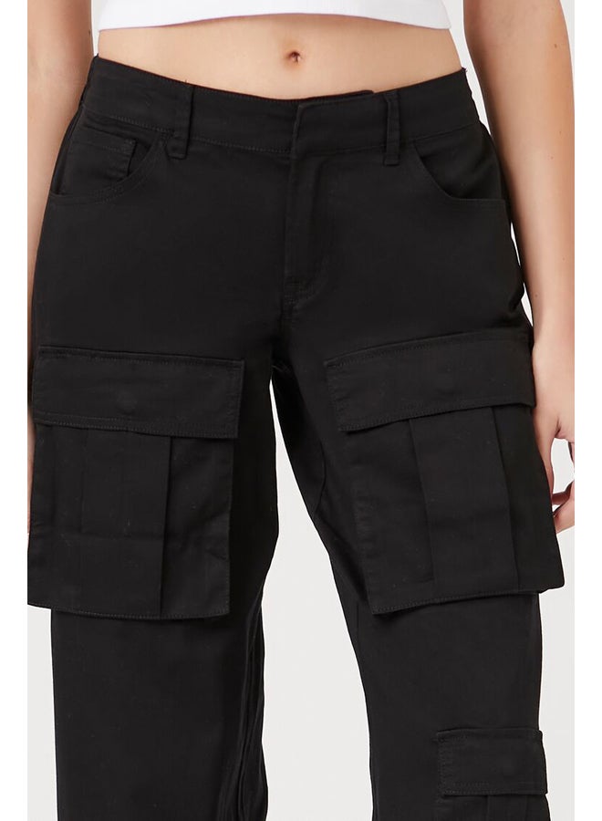 FOREVER 21 Twill Wide-Leg Cargo Pants - Image 5