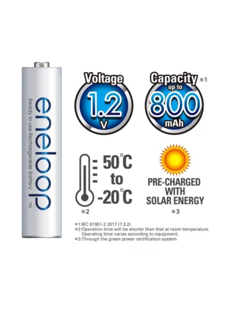 Panasonic 2 Pieces Eneloop AAA Rechargeable Batteries - Image 3