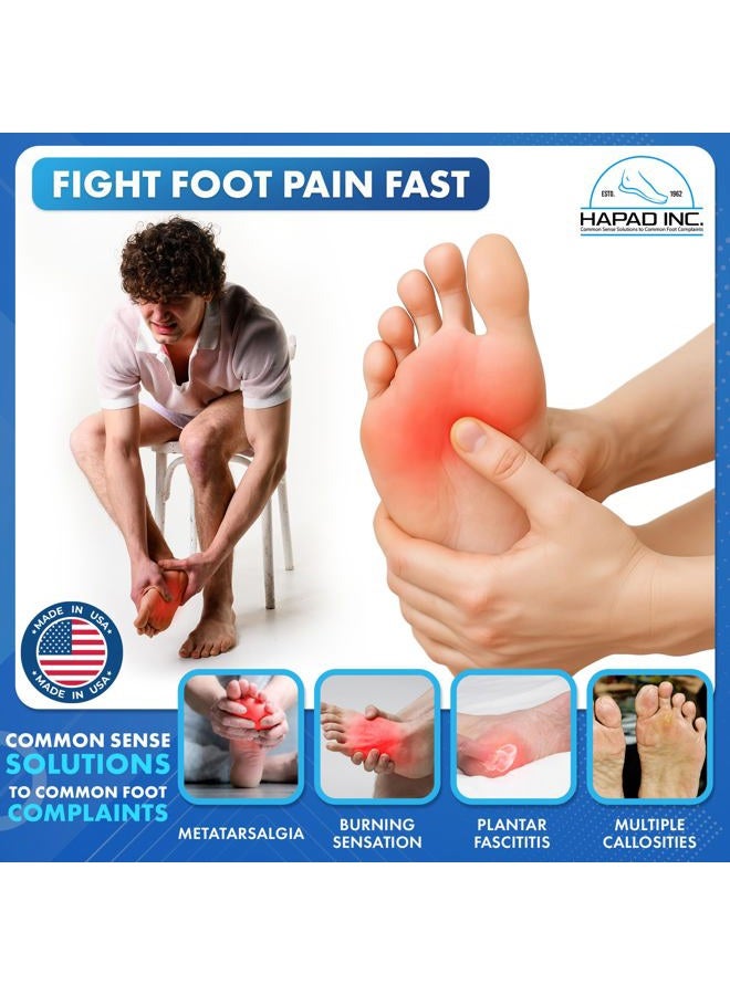 Hapad Metatarsal Foot Pain Relief Cushion, Foot Pads and Shoe Inserts Orthotics for Metatarsalgia Topical Pain Relief, Ball of Foot Cushion and Insoles for Morton's Neuroma, Medium, White - Image 2