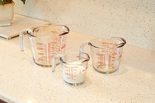 Anchor Hocking Glass Measuring Cups, 3 Piece Set (1 Cup, 2 Cup, 4 Cup liquid measuring cups) - Image 3