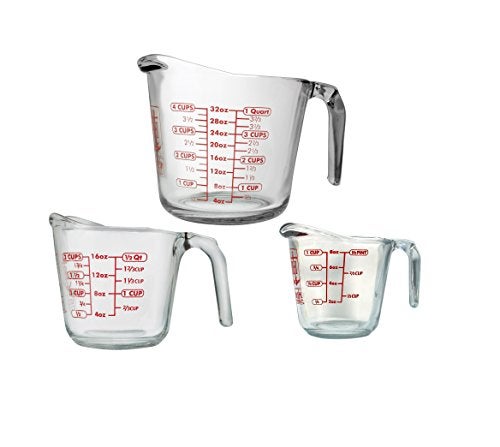 Anchor Hocking Glass Measuring Cups, 3 Piece Set (1 Cup, 2 Cup, 4 Cup liquid measuring cups) - Image 2