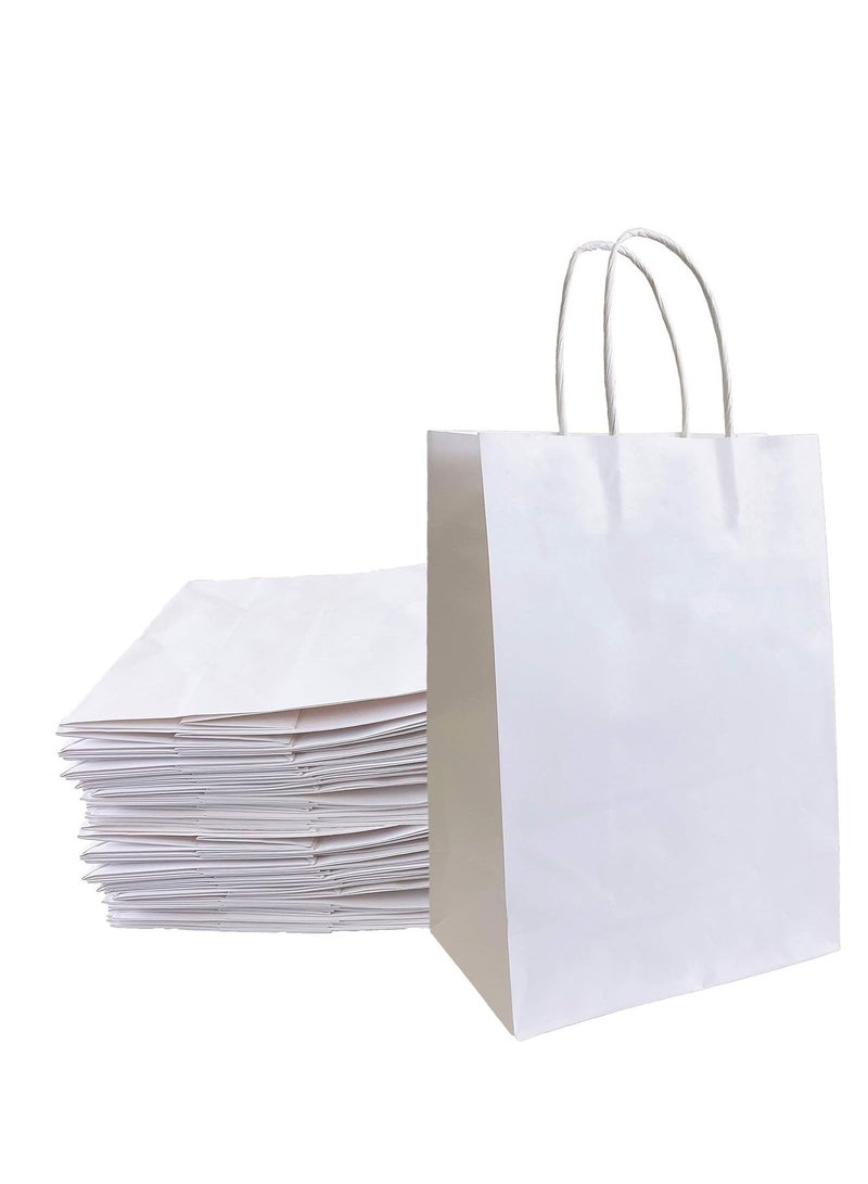PARTY FUN Elegance Paper Gift Bags - Set of 10pcs, 12x25x33.5cm: Timeless Packaging for Special Celebrations White Color  - Image 1