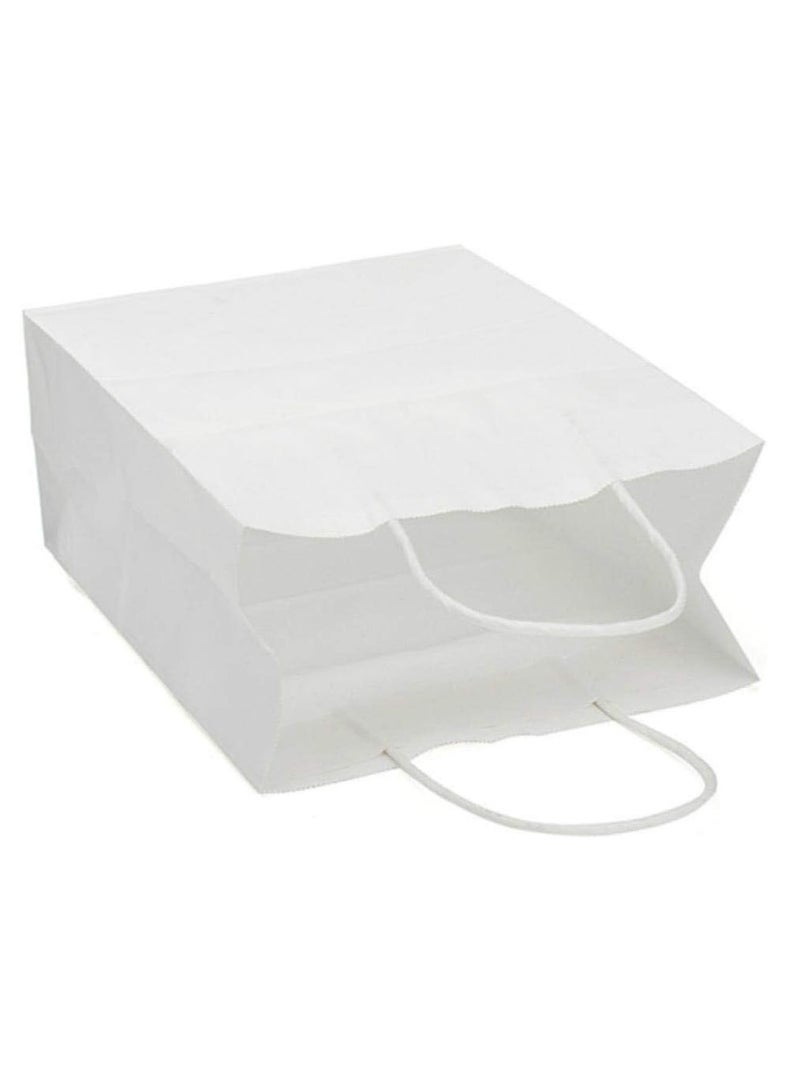 PARTY FUN Elegance Paper Gift Bags - Set of 10pcs, 12x25x33.5cm: Timeless Packaging for Special Celebrations White Color  - Image 3