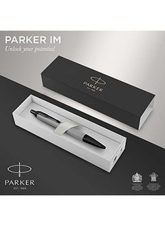 PARKER Im Ballpoint Pen Matte Grey With Black Trim Medium Point With Blue Ink Refill Gift Box  - Image 2