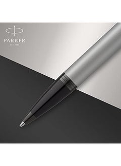 PARKER Im Ballpoint Pen Matte Grey With Black Trim Medium Point With Blue Ink Refill Gift Box  - Image 4