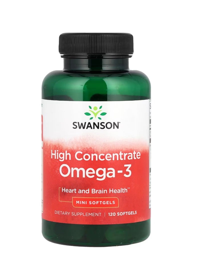سوانسون أوميغا 3 عالي التركيز 120 كبسولة هلامية صغيرة - Image 1