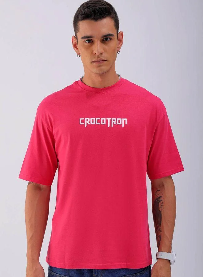 The Indian Garage Co Men Boxy Oversized Graphic Back Printed Round Neck Tshirt