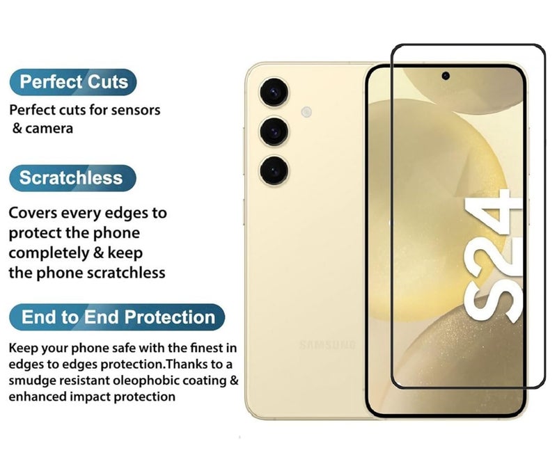 OpenTech ® Military-Grade Tempered Glass Screen Protector Compatible for Samsung Galaxy S24 5G / Samsung Galaxy S25 5G with Edge to Edge Coverage and Easy Installation kit - Image 4