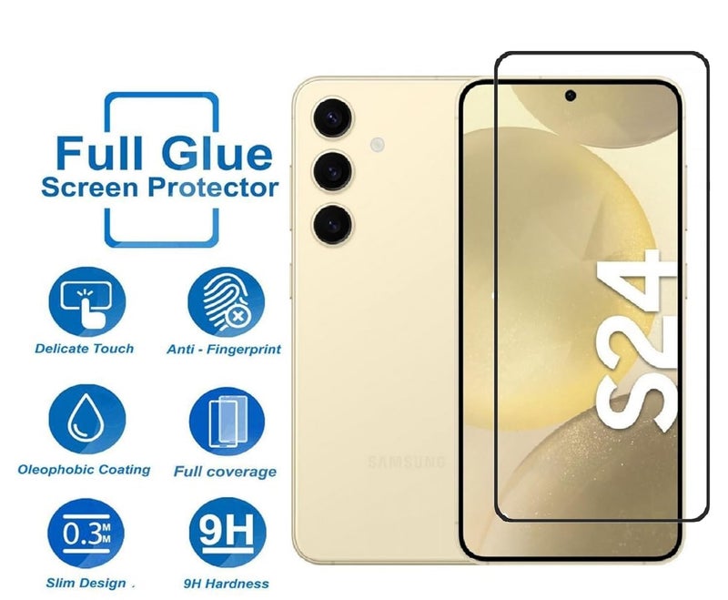 OpenTech ® Military-Grade Tempered Glass Screen Protector Compatible for Samsung Galaxy S24 5G / Samsung Galaxy S25 5G with Edge to Edge Coverage and Easy Installation kit - Image 2