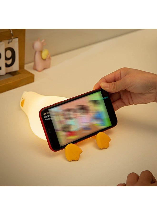 ضوء ليلي على شكل بطة مسطحة LED، ضوء ليلي قابل للتعتيم بثلاث مستويات لغرفة الأطفال، مصابيح لطيفة من السيليكون القابل للضغط على شكل بطة مضاءة، مصباح جانبي قابل لإعادة الشحن يعمل باللمس للرضاعة وتزيين غرف الأطفال - Image 5