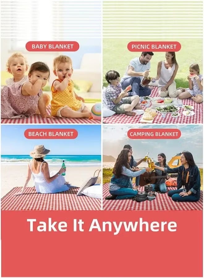 APEX 200 CM Foldable Picnic Blanket Waterproof Beach Picnic Blanket Outdoor Portable Picnic Mats for Camping Family Park Garden with Disposable Picnic Mats - Image 4