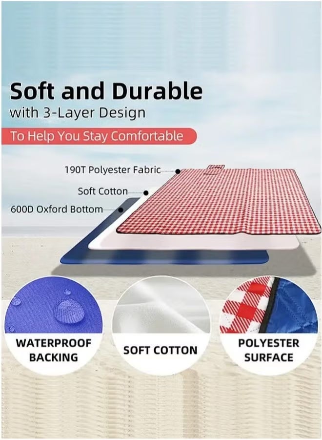 APEX 200 CM Foldable Picnic Blanket Waterproof Beach Picnic Blanket Outdoor Portable Picnic Mats for Camping Family Park Garden with Disposable Picnic Mats - Image 5
