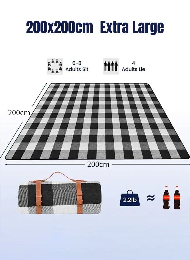 أبيكس 200 سم طوي نزهة بطانية للماء الشاطئ نزهة بطانية في الهواء الطلق المحمولة نزهة الحصير للتخييم حديقة الأسرة بارك مع الحصير نزهة المتاح - Image 5