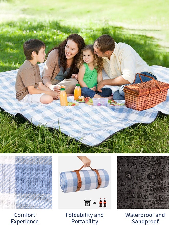 أبيكس 200 سم طوي نزهة بطانية للماء الشاطئ نزهة بطانية في الهواء الطلق المحمولة نزهة الحصير للتخييم حديقة الأسرة بارك مع الحصير نزهة المتاح - Image 3