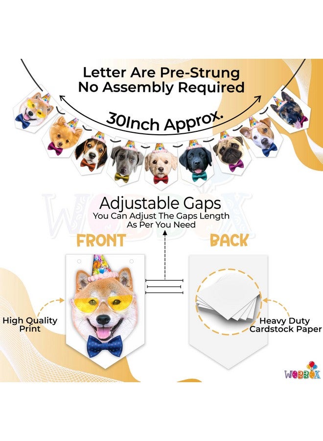 WOBBOX Dog Birthday Decoration Bunting Banner, Dog Birthday Accessories Decoration (Design 7) - Image 3