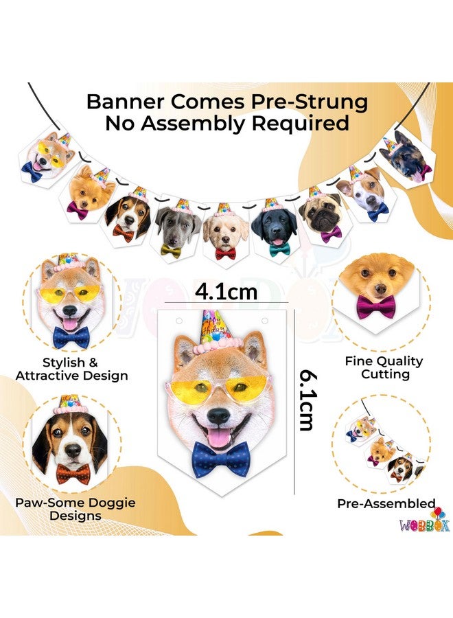 WOBBOX Dog Birthday Decoration Bunting Banner, Dog Birthday Accessories Decoration (Design 7) - Image 2