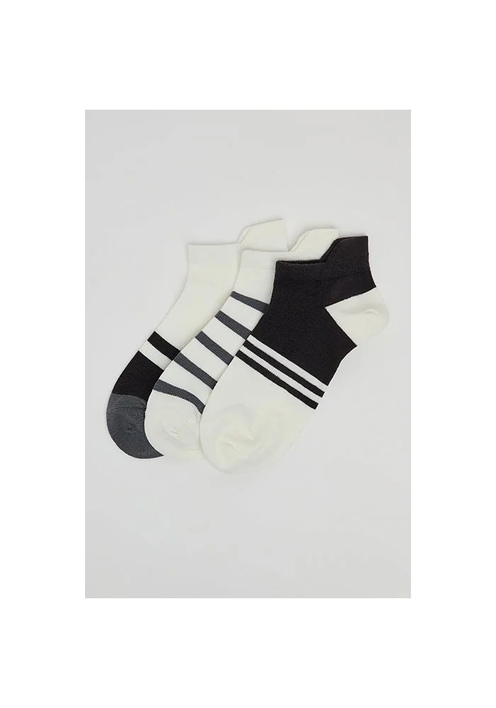 أر أند بي 3 Pack Color Block Ankle Socks