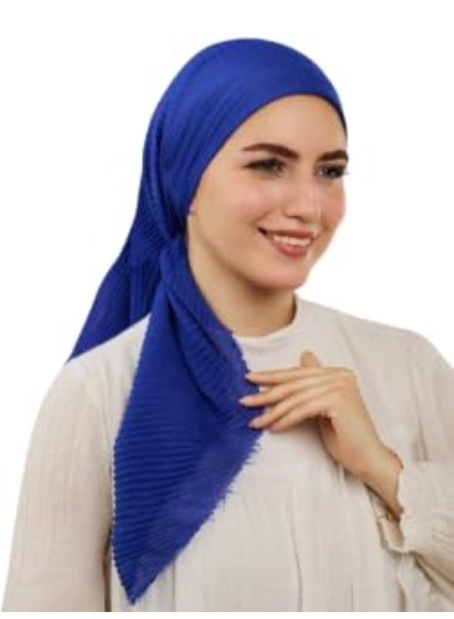 إيشارب حريمي شيفون بليسيه خامة ناعمة وخفيفة مقاس 90 × 90 سم مناسب للمحجبات متوفر بجميع الألوان العصرية