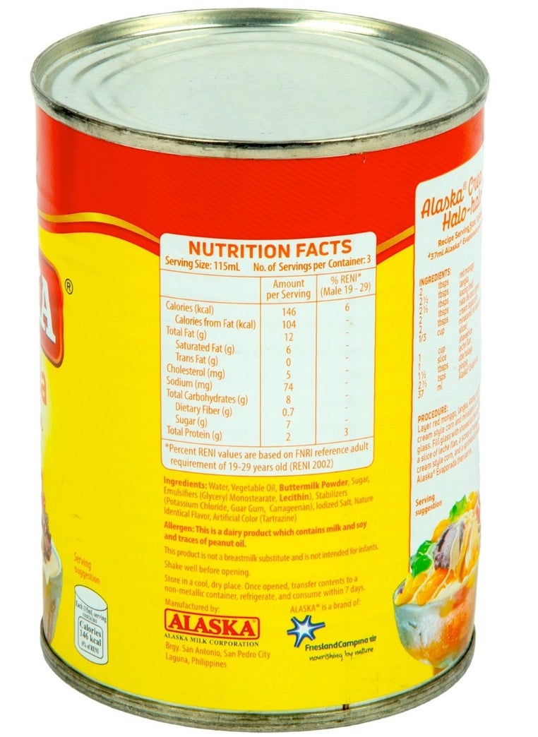 ALASKA Alaska Evaporated Sweetened Creamer | Rich, Creamy & Sweetened for Beverages, Desserts & More | 370 ml. Can  - Image 2