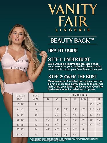 Vanity Fair womens Full Figure Beauty Back Smoothing Bra, Wirefree - Black, 38DD US - Image 5