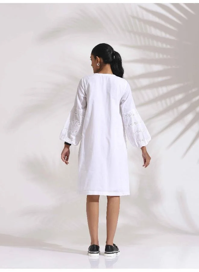 trueBrowns Eyelet Sleeve Dress