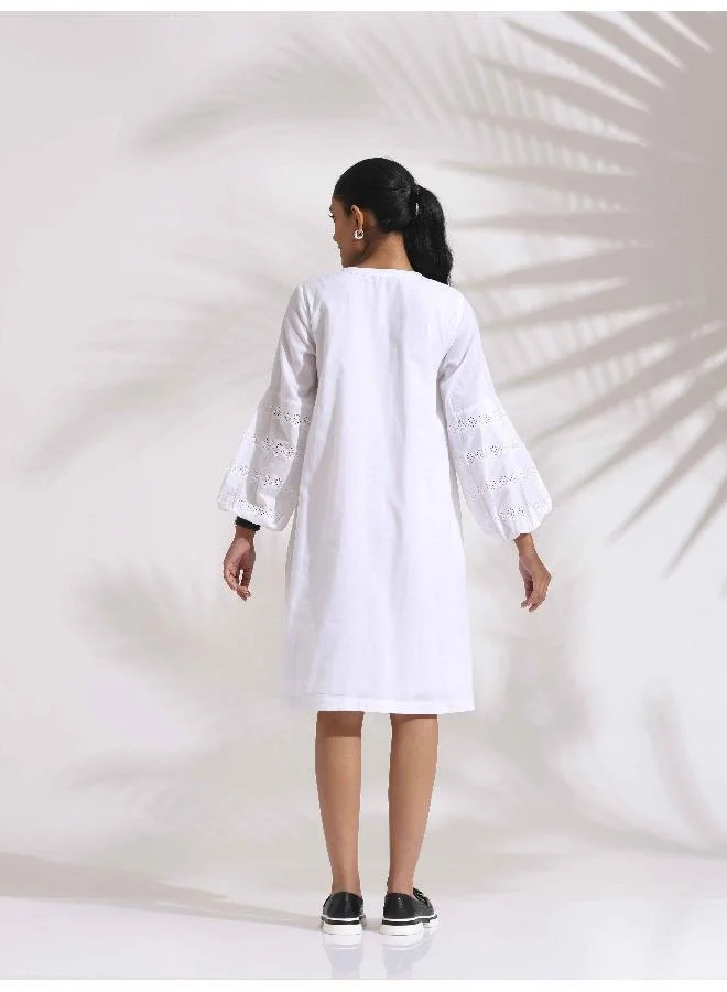 trueBrowns Eyelet Sleeve Dress