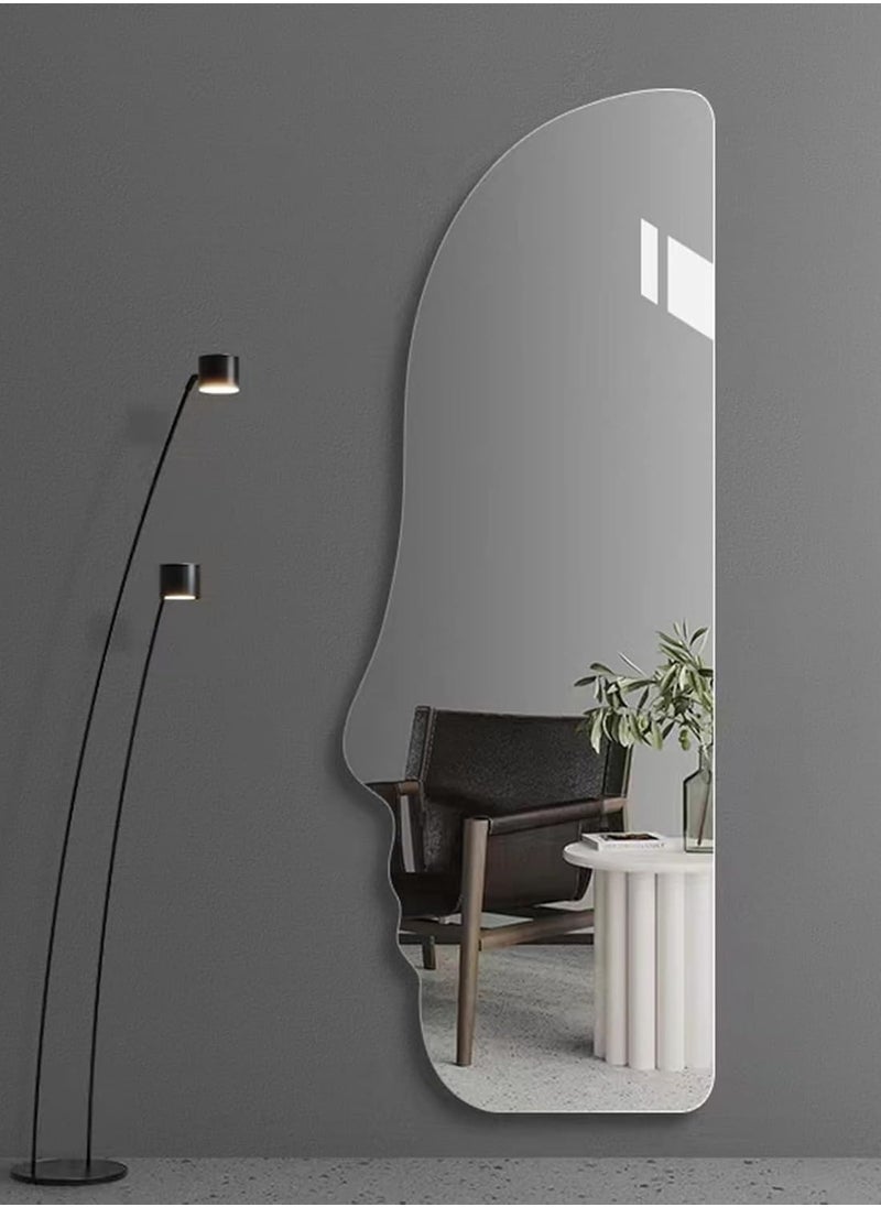 Decorhills Side Face Shape Full Length Makeup Mirror with Floor Stand – 60x165cm Modern Freestanding Decorative Mirror for Bedroom, Bathroom or Dressing Room – Unique Aesthetic Home Accent Piece  - Image 2