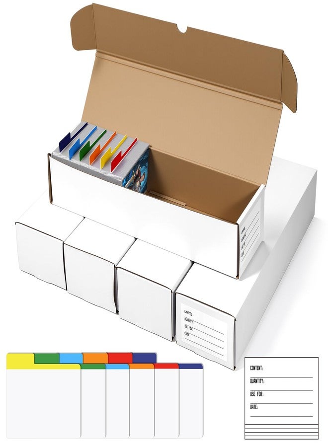 Maitys Trading Card Storage Box Set 5 Pack - 1000 Count Baseball Sports Card Storage Box Case Holder Bulk with Large Colorful Dividers & Labels for TCG/CCG Trading Game Cards - Image 1