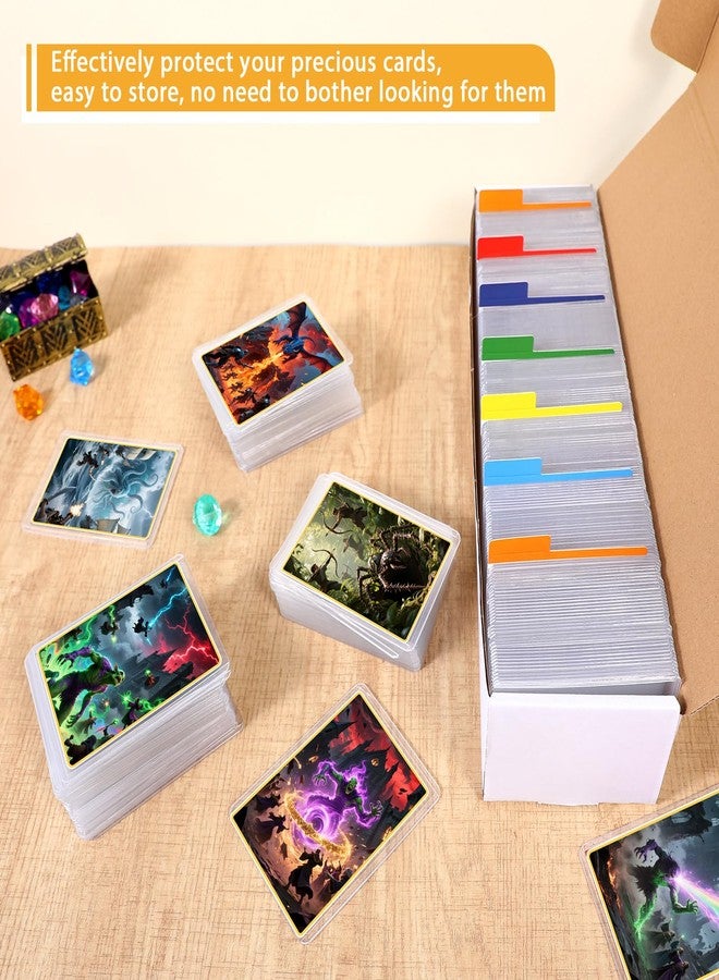 Maitys Trading Card Storage Box Set 5 Pack - 1000 Count Baseball Sports Card Storage Box Case Holder Bulk with Large Colorful Dividers & Labels for TCG/CCG Trading Game Cards - Image 4