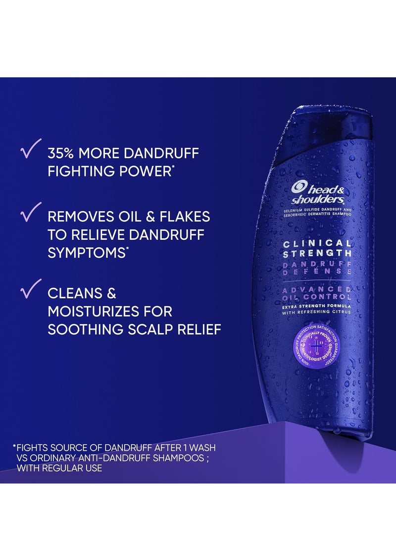Head & Shoulders - Head & Shoulders Clinical Dandruff Shampoo Twin Pack, Prescription Strength, Oil & Flake Control, Seborrheic Dermatitis Relief, Citrus, 13.5 Fl Oz Each (Set of 2) - Image 1