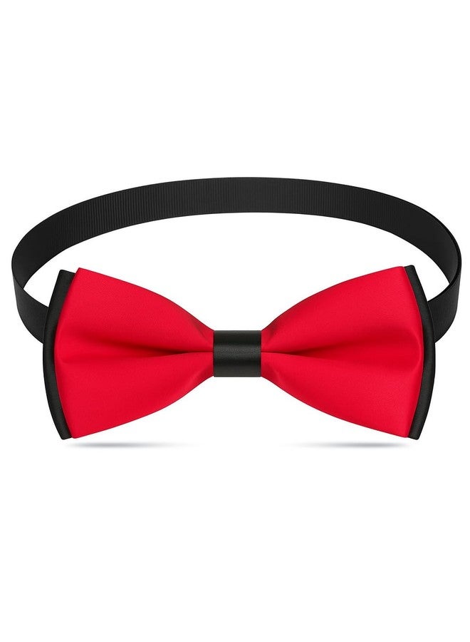 Gojira/Pets/Dogs/Cats Adjustable Fashion Party, Function, Weeding Cum Formal Costume Neck Bow Tie Cum Necktie-(for Puppies) (Red & Black) - Image 1