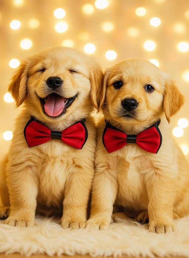 Gojira/Pets/Dogs/Cats Adjustable Fashion Party, Function, Weeding Cum Formal Costume Neck Bow Tie Cum Necktie-(for Puppies) (Red & Black) - Image 5