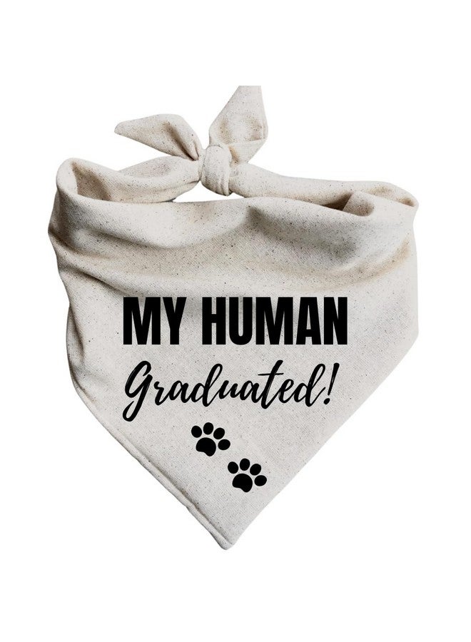 My Human Graduated! Dog Bandana Minimal Cream Beige Graduation (Medium) - Image 1