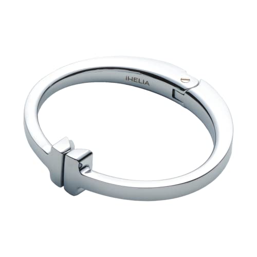 iHELIA Purse Hook Hanger for Table (Modern) - Premium Bag Holder w/Ergonomic Bracelet Oval Design (Silver) - Image 1