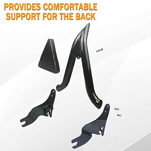 Fjpacemt 26" Height Black Sissy Bar, Detachable Passenger Backrest Rear Pad Compatible for Harley Davidson Touring Models 2009-2023 2024 Street Glide Road Glide Electra Glide Road King - Image 5