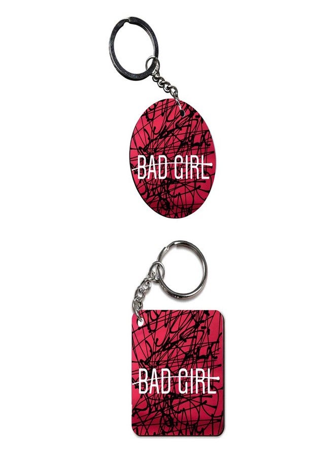 Plan To Gift Set of 2 | Circle & Square Shape Printed Wooden Keychains snap it | Circle & Square Shape keyrings | Circle & Square Shape Keychains| Printed keyrings - Image 2