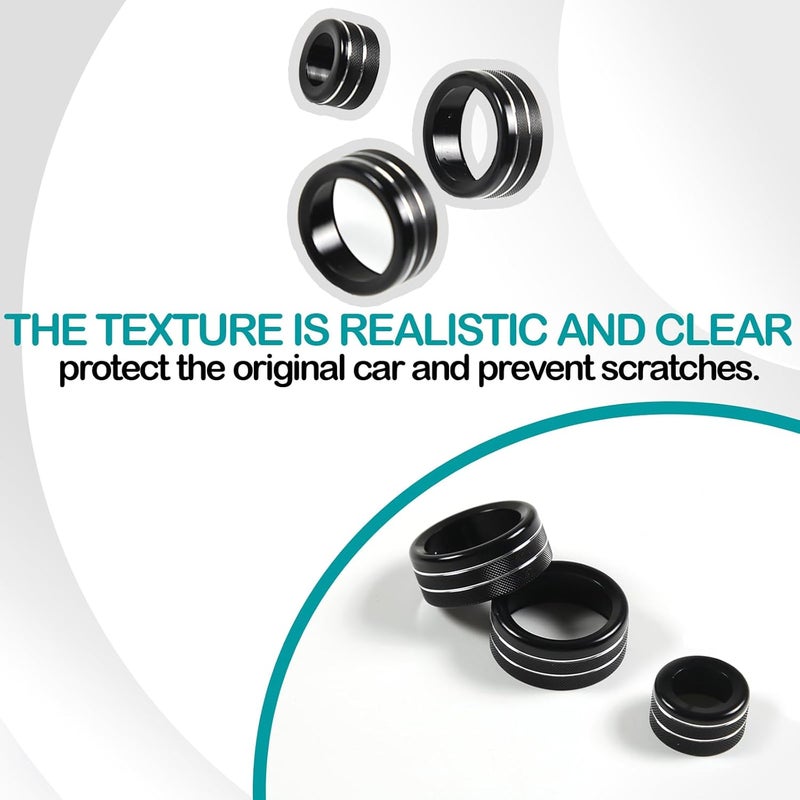 Hudiriy Car Central Control Air Conditioning Knob Ring Compatible with BMW 1 2 3 4 Series F30 F34 F46 3GT X1 F47 F48 U11 Aluminum Air Conditioning Volume knob Trim Protection Accessories (Black) - Image 5