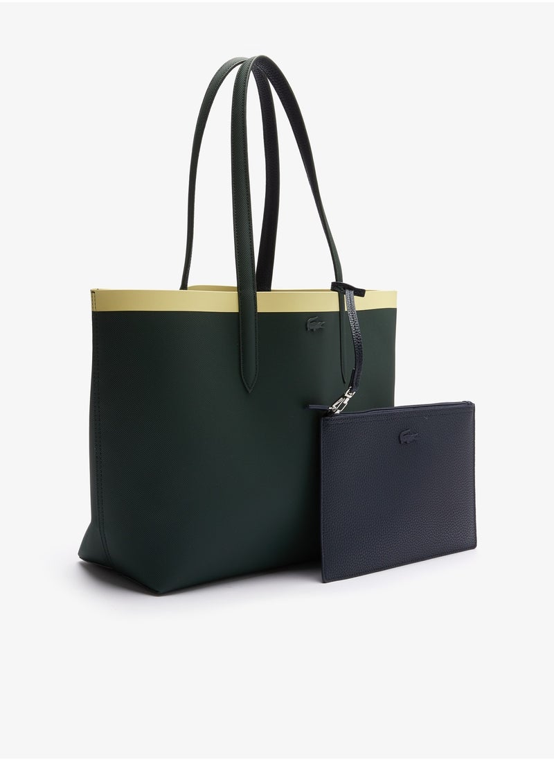 LACOSTE WOMEN'S ANNA REMOVABLE ZIP POUCH CANVAS LARGE TOTE  - Image 3