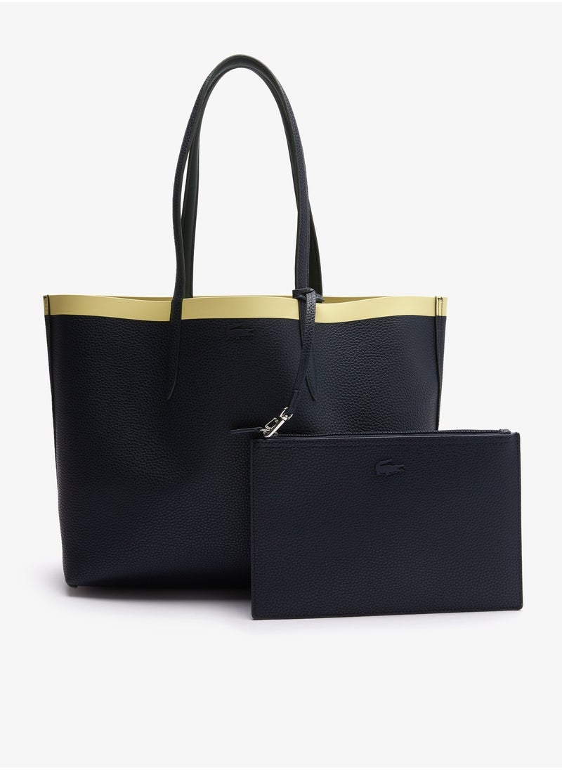 LACOSTE WOMEN'S ANNA REMOVABLE ZIP POUCH CANVAS LARGE TOTE  - Image 4