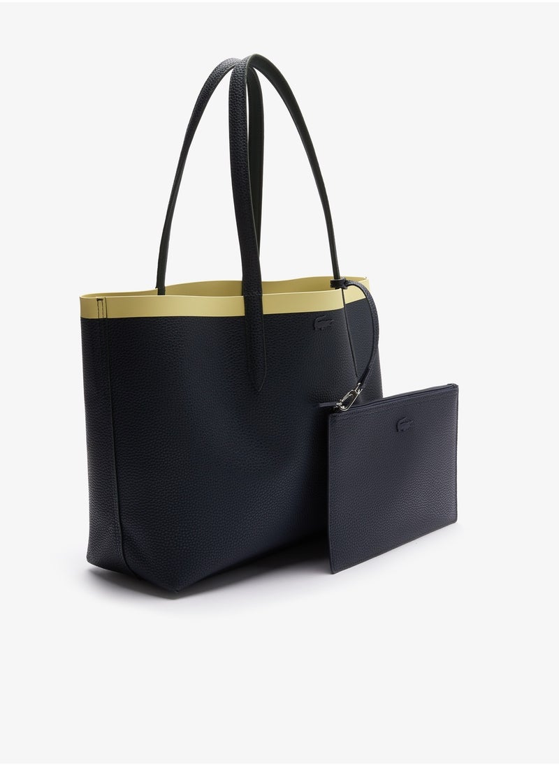 LACOSTE WOMEN'S ANNA REMOVABLE ZIP POUCH CANVAS LARGE TOTE  - Image 5